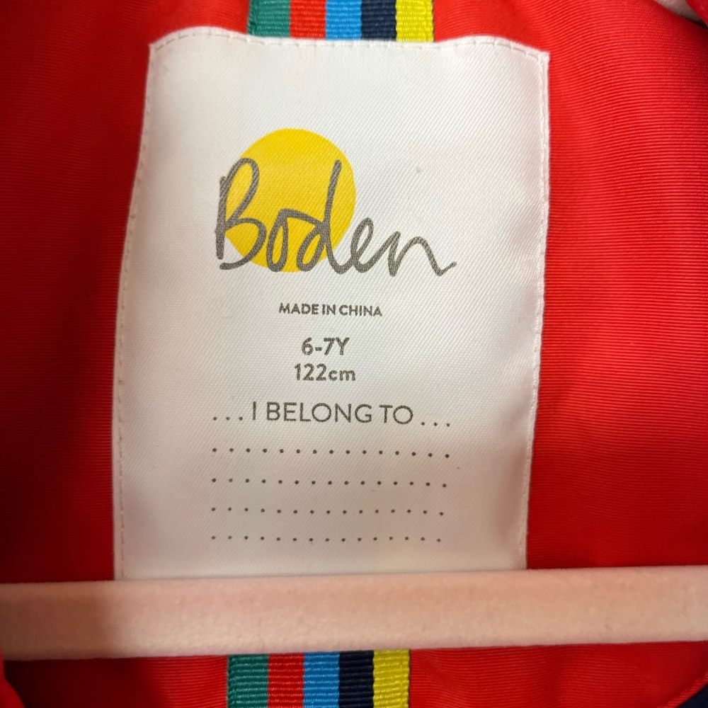 Boden Bright Red Kids' Jacket - Picture 4 of 5